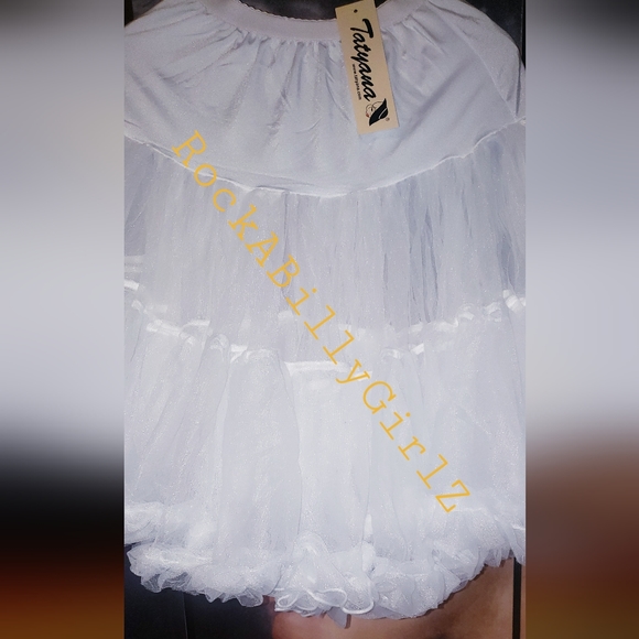 Tatyana Retro 1950's White Crinoline Soft 25" Long Rockabilly Petticoat Skirt - Picture 5 of 6